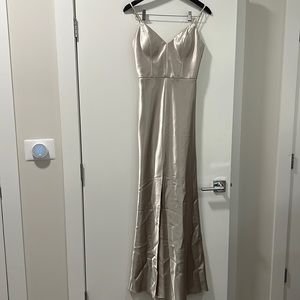 Satin Jenny yoo dress, silver